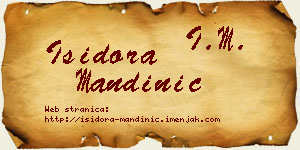 Isidora Mandinić vizit kartica